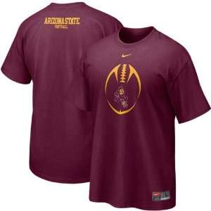  Nike Arizona State Sun Devils Maroon Team Issue T shirt 