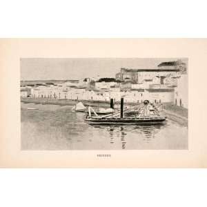   Italy Adriatic Sea Peninsula Ship   Original Halftone Print Home