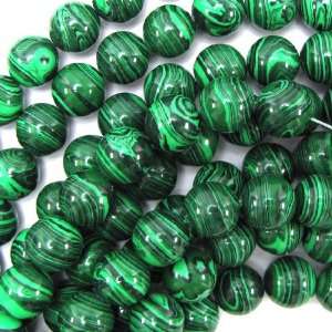 12mm malachite round beads 15.5 strand