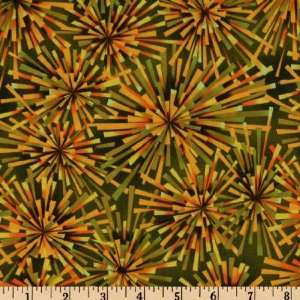  43 Wide The Matrix Starburst Olive Fabric By The Yard 