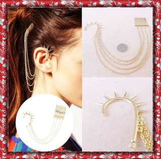   linked spike ear cuff vs hair grip hair&ear jewelries E0370  