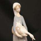 this is a beautiful lladro retired piece 4866 girl with goose and dog 