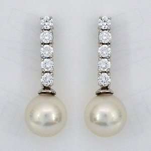  CZ Dangle with Pearl Drop Joia De Majorca Jewelry