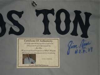 JIM RICE AUTOGRAPHED JERSEY (RED SOX) W/ PROOF  