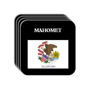 US State Flag   MAHOMET, Illinois (IL) Set of 4 Mini Mousepad Coasters