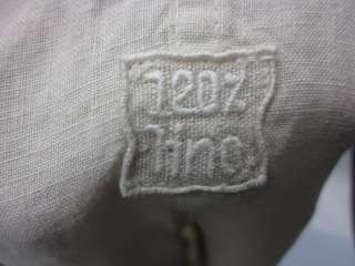 120% LINO Beige Linen Pleated Sleeveless Dress Sz 42  