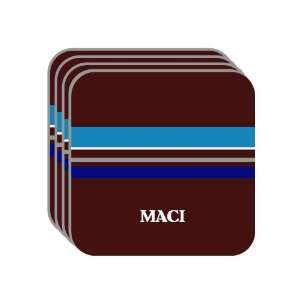 Personal Name Gift   MACI Set of 4 Mini Mousepad Coasters (blue 