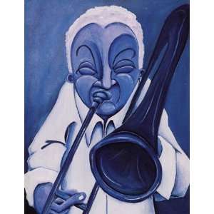  Blue Jazzman III   Poster by Patrick Daughton (5x7)