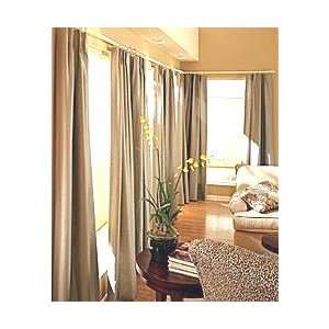  Supreme Satin Pinch Pleated Lined Drapery Set 150x84 Linen 