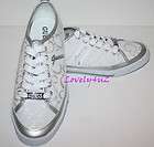 New Guess signature WGRORI white and silver SHOES SNEAKERS 8.5M