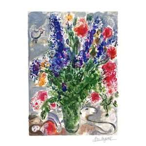 Les Lupins Bleu   Poster by Marc Chagall (11 x 12) 