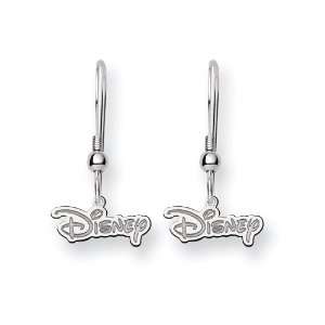  Sterling Silver Disney Disney Logo Dangle Wire Earrings Jewelry