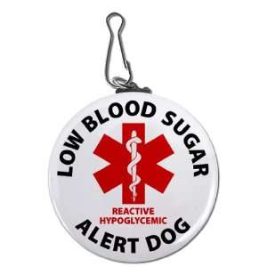 Service LOW BLOOD SUGAR Alert Dog Reactive Hypoglycemic 2.25 inch Clip 
