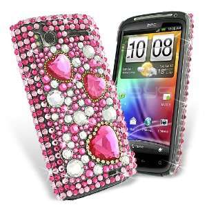  Femeto Pink Love Bling Diamante Case for HTC Sensation / Sensation 