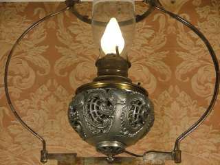 Bradley & Hubbard Style Converted Oil Lamp Chandelier  