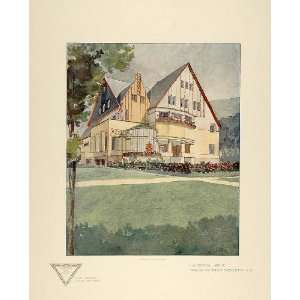  1905 Print F. W. Jochem Architectural House Elevation 