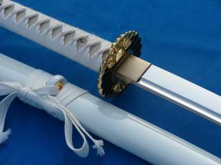 WHITE SHARP JAPANESE SAMURAI KATANA SWORD CAN CUTBAMBOO  