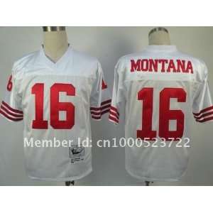  49ers jerseys #16 joe montana white color m&n throwback football 