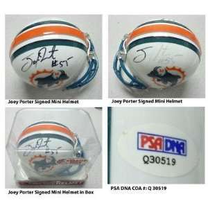 Autographed Joey Porter Mini Helmet   Twice PSA COA 1999 2011 Steelers 