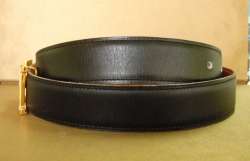 HERMES Reversible Leather Belt CONSTANCE sz 75/29.5 Black Brown Gold 