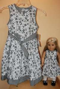 Matching Dress For American Girl Doll 18 Black 6 6X 7  