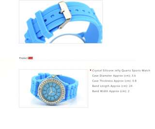   Silicone Jelly Quartz Sports Watch Men‘s Lady Women Blue Colors