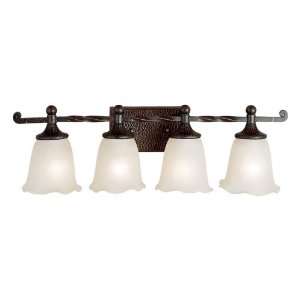  Bar with Four Lights with Hammered Maple Glass, Espresso Finish Home