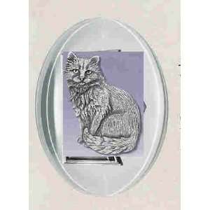  Cat Oval Glass Paperweight