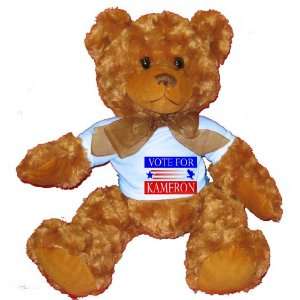  VOTE FOR KAMERON Plush Teddy Bear with BLUE T Shirt Toys 
