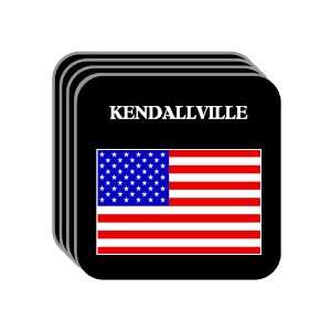 US Flag   Kendallville, Indiana (IN) Set of 4 Mini Mousepad Coasters