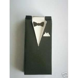  5 Large Black Tuxedo Wedding Shower Favor Party Boxes 