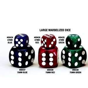  Large Marbelized Dice, 75mm Blue 09437 Toys & Games