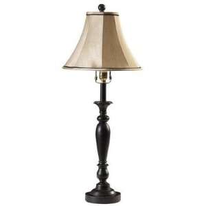 Klaussner Furniture Italian Black Turned Lamp with Round Bell Shade 