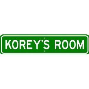  KOREY ROOM SIGN   Personalized Gift Boy or Girl, Aluminum 