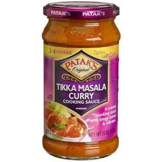 Pataks Tikka Masala Curry Cooking Sauce, Medium, 15 Ounce Glass Jars 