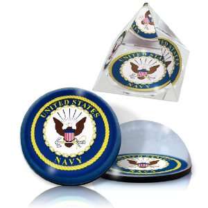 MIL US Navy Crystal Pyramid and Crystal Magnet (Set of 2)  