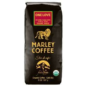 Marley Coffee Organic Ground Coffee, One Love, Ethiopia Yirgacheffe, 8 