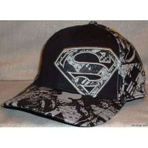  DC Comics SUPERMAN Adult B/W Embroidered Logo Cap HAT 