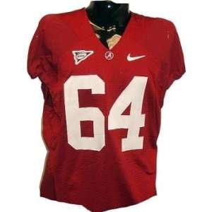  #64 Alabama Game Used Maroon Football Jersey (Name Removed 