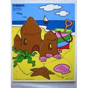  Playskool Wood Style Puzzle   Seashore Fun (5 pieces 
