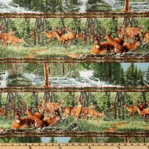  44 Wide A Place Of Peace Striped Nature Deer Multi 