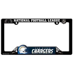 San Diego Chargers Black Plastic License Plate Frame