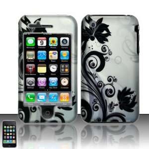  For iPhone 3G/3GS (AT&T) Rubberized Black Vines Design 