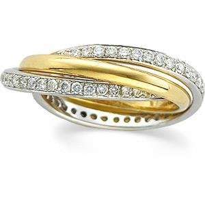  Diamond Anniversary Rolling Ring in 14k Two tone Gold (1 
