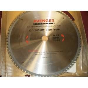 Avenger AV 12019 Compound miter saw Blade, 12 inch by 80 tooth, 1 inch 