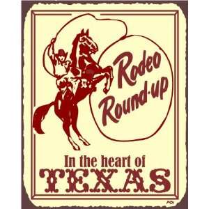  Rodeo Roundup Vintage Metal Art Western Cowboy Retro Tin 