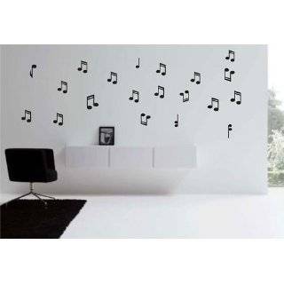  MUSICAL NOTESWALL STICKERS DECALS ART DECOR, BLACK 