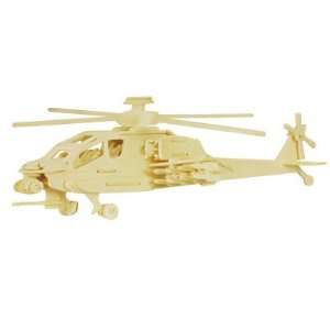   Apache Helicopter Model Woodcraft Construction Kit Gift Toys & Games