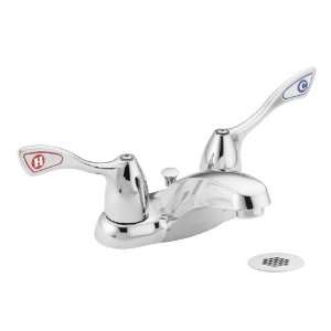   Commercial Two Handle Lavatory Faucet with Grid Waste Assembly, Chrome