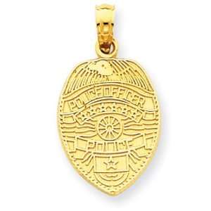  14k Police Officer Badge Pendant Jewelry